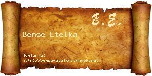 Bense Etelka névjegykártya